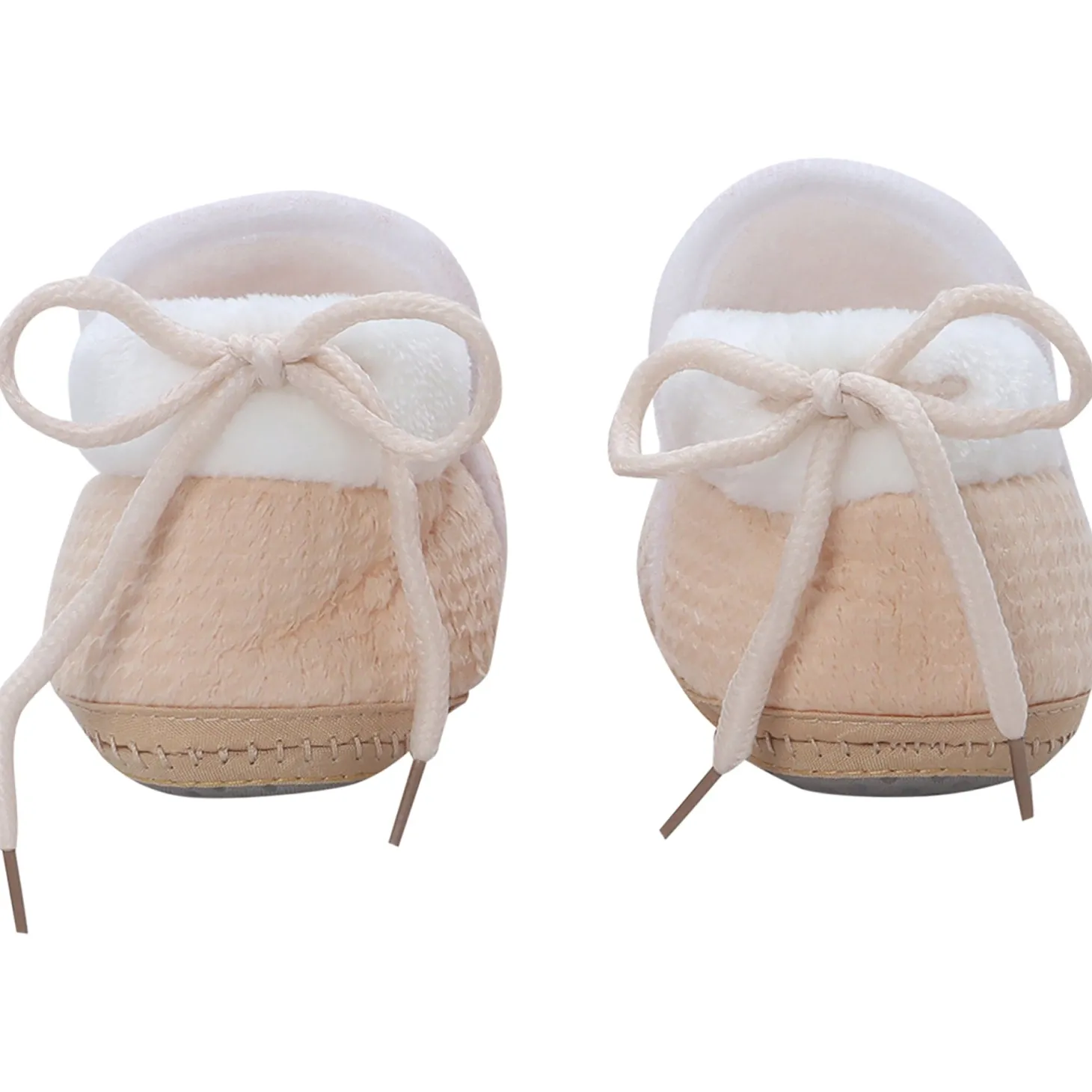 Baby Moo 3D Cow Soft Slip-On Anti-Skid Plush Warm Booties - Beige