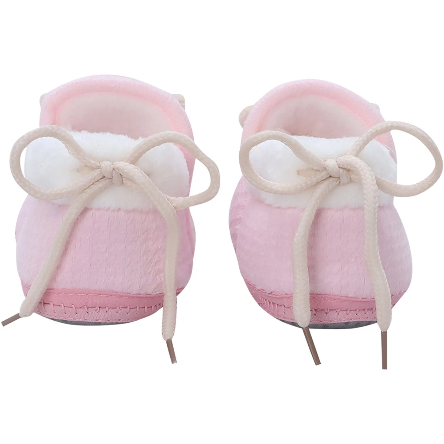 Baby Moo 3D Cow Soft Slip-On Anti-Skid Plush Warm Booties - Pink