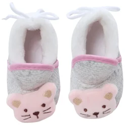 Baby Moo 3D Cute Kitty Soft Slip-On Anti-Skid Plush Warm Booties - Pink