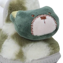 Baby Moo 3D Dear Bear Soft Slip-On Anti-Skid Plush Warm Booties - Green