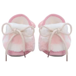 Baby Moo 3D Dear Bear Soft Slip-On Anti-Skid Plush Warm Booties - Pink