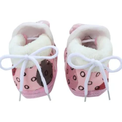 Baby Moo 3D Dizzy Cat Soft Slip-On Anti-Skid Plush Warm Booties - Peach