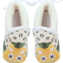 Baby Moo 3D Dizzy Cat Soft Slip-On Anti-Skid Plush Warm Booties - Beige