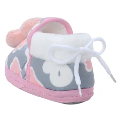 Baby Moo 3D Ducky Duck Soft Slip-On Anti-Skid Plush Warm Booties - Peach