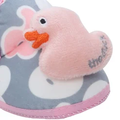 Baby Moo 3D Ducky Duck Soft Slip-On Anti-Skid Plush Warm Booties - Peach