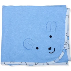 Baby Moo 3D Ear Puppy Soft Reversible Wrapper - Blue