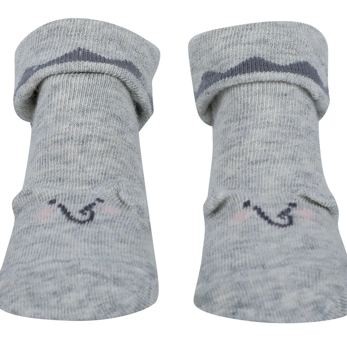 Baby Moo 3D Elephant Anti-Skid Socks Booties Pack of 3 - Pink, Multicolour