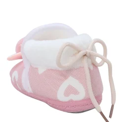 Baby Moo 3D Elephant Soft Slip-On Anti-Skid Plush Warm Booties - Pink