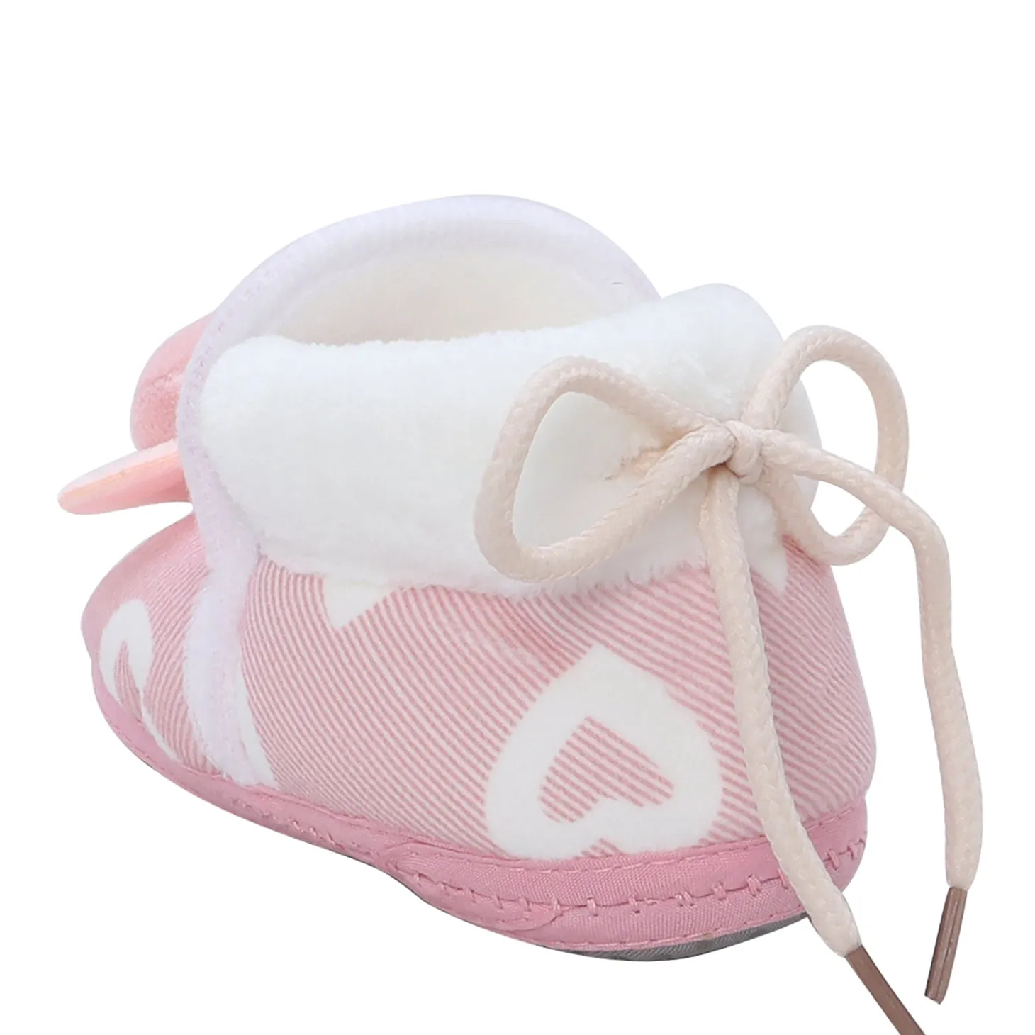 Baby Moo 3D Elephant Soft Slip-On Anti-Skid Plush Warm Booties - Pink