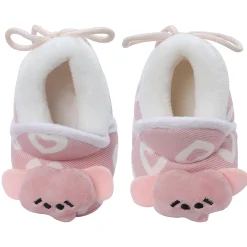 Baby Moo 3D Elephant Soft Slip-On Anti-Skid Plush Warm Booties - Pink