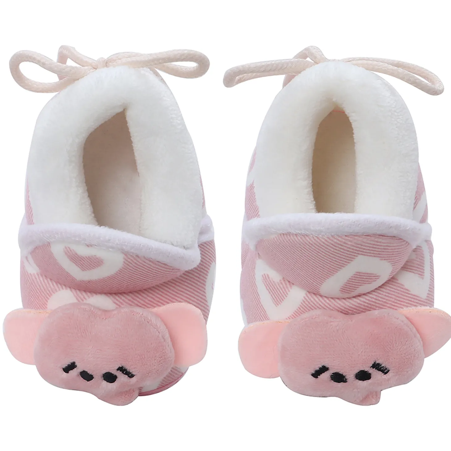 Baby Moo 3D Elephant Soft Slip-On Anti-Skid Plush Warm Booties - Pink