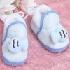 Baby Moo 3D Fish Soft Slip-On Anti-Skid Plush Warm Booties - Blue