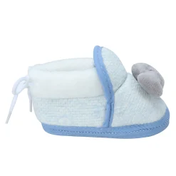 Baby Moo 3D Fish Soft Slip-On Anti-Skid Plush Warm Booties - Blue, Grey