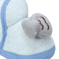 Baby Moo 3D Fish Soft Slip-On Anti-Skid Plush Warm Booties - Blue, Grey