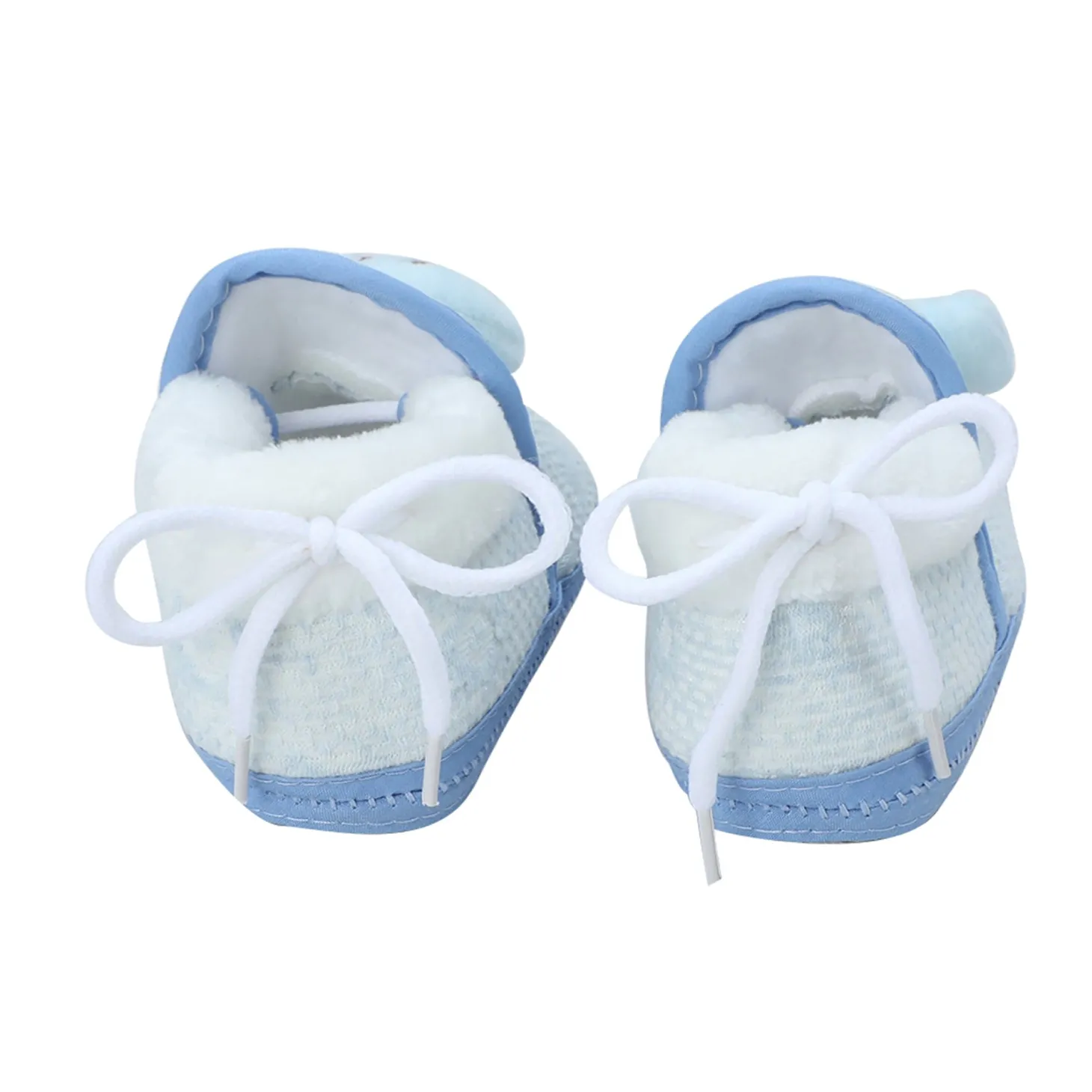 Baby Moo 3D Fish Soft Slip-On Anti-Skid Plush Warm Booties - Blue