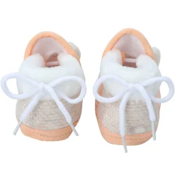 Baby Moo 3D Fish Soft Slip-On Anti-Skid Plush Warm Booties - Beige