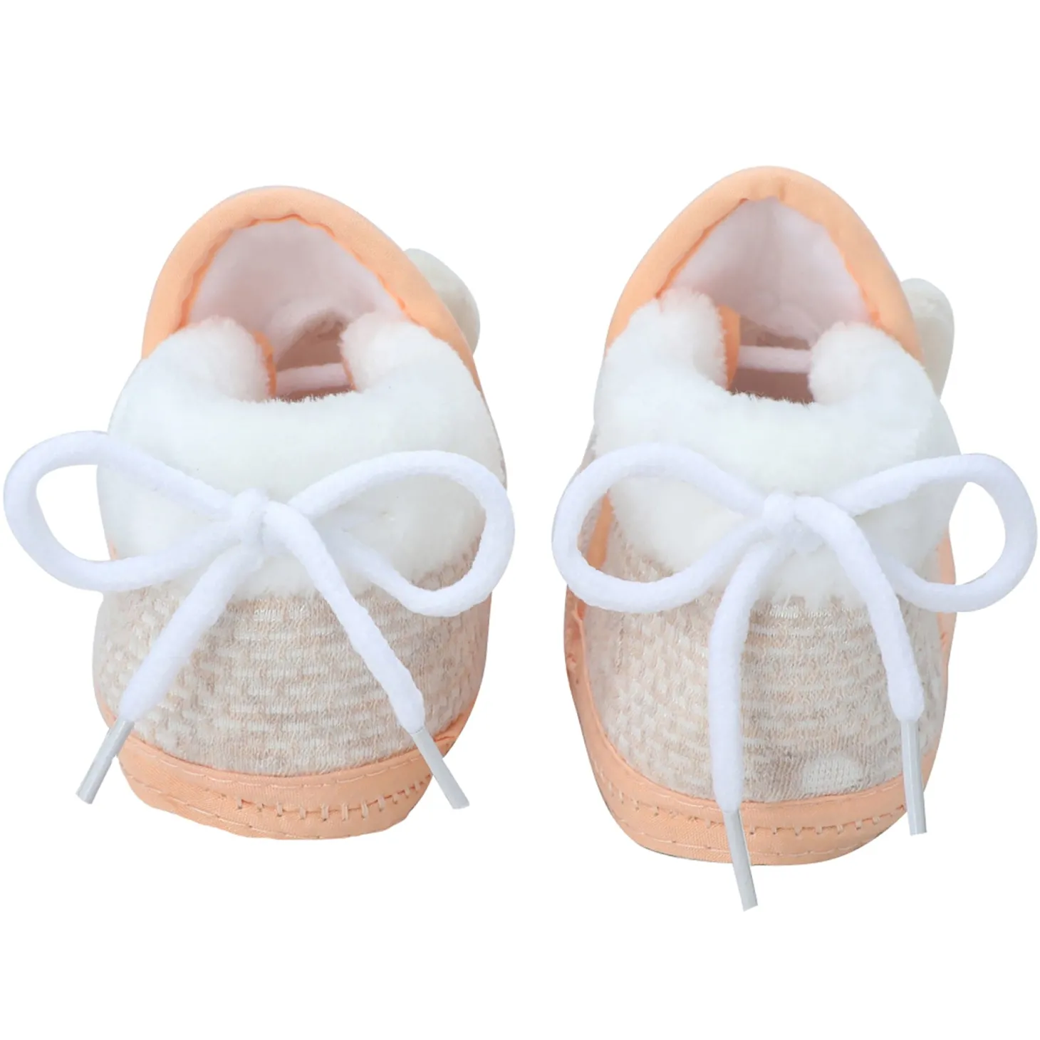 Baby Moo 3D Fish Soft Slip-On Anti-Skid Plush Warm Booties - Beige