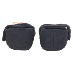 Baby Moo 3D Flower Button Velcro Strap Anti-Skid Ballerina Booties - Black