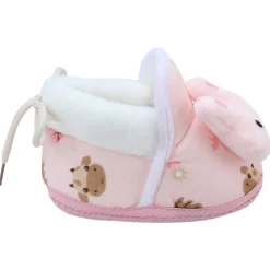 Baby Moo 3D Hunny Bunny Soft Slip-On Anti-Skid Plush Warm Booties - Peach