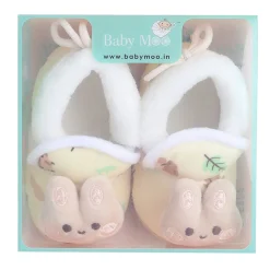 Baby Moo 3D Hunny Bunny Soft Slip-On Anti-Skid Plush Warm Booties - Yellow