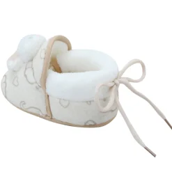 Baby Moo 3D Llama Elephant Prints Soft Slip-On Anti-Skid Plush Warm Booties - Beige