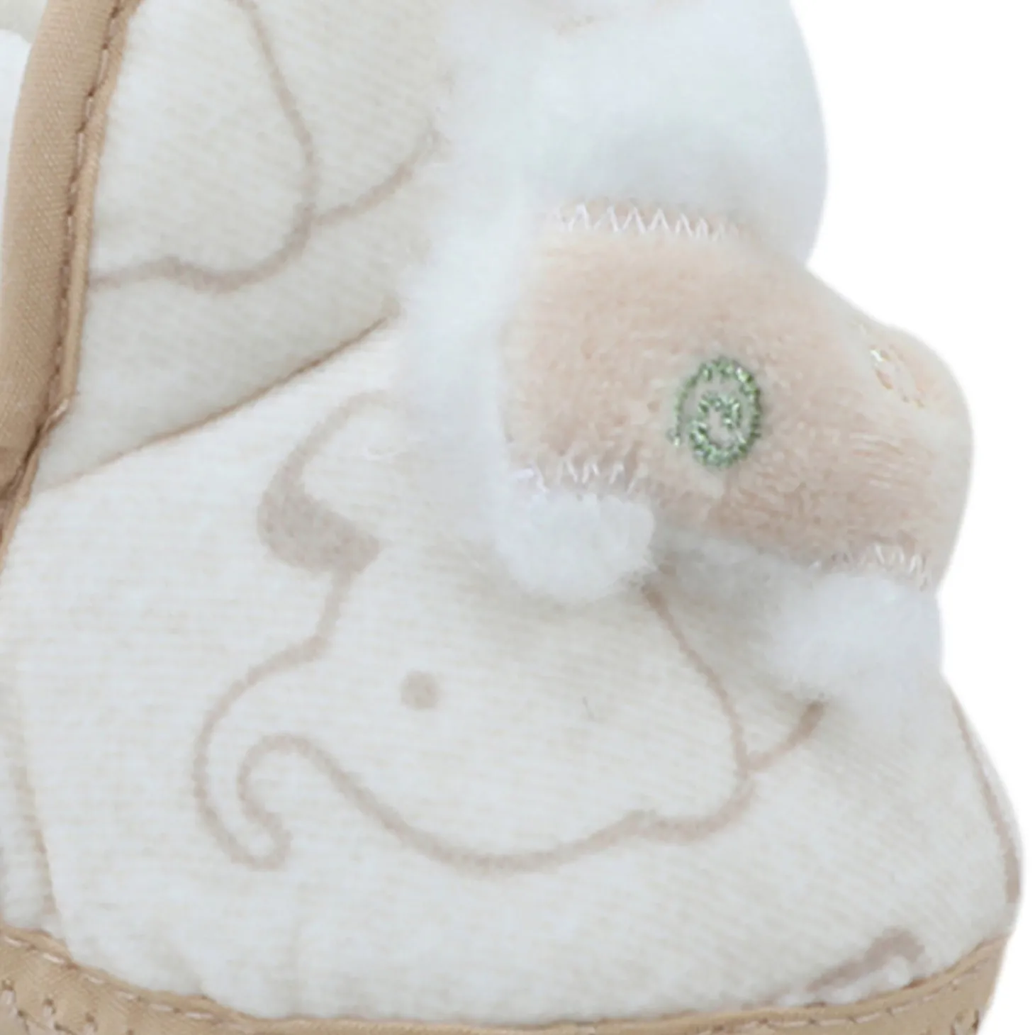 Baby Moo 3D Llama Elephant Prints Soft Slip-On Anti-Skid Plush Warm Booties - Beige
