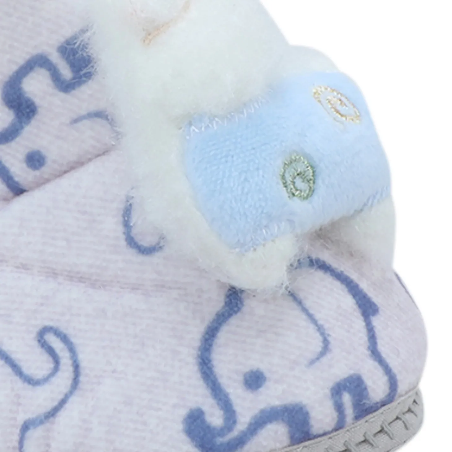 Baby Moo 3D Llama Elephant Prints Soft Slip-On Anti-Skid Plush Warm Booties - Blue