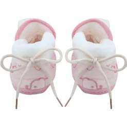 Baby Moo 3D Llama Elephant Prints Soft Slip-On Anti-Skid Plush Warm Booties - Pink