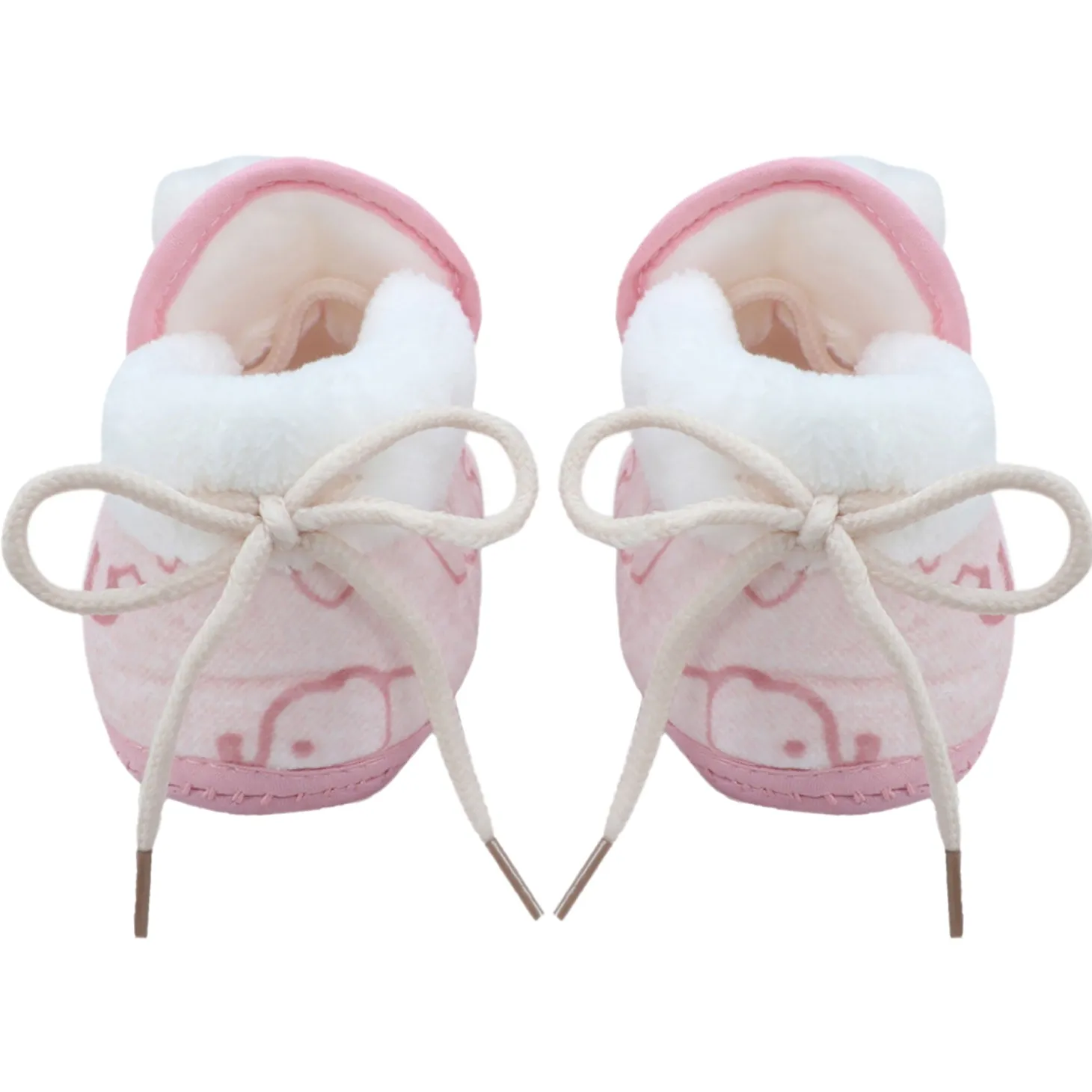 Baby Moo 3D Llama Elephant Prints Soft Slip-On Anti-Skid Plush Warm Booties - Pink