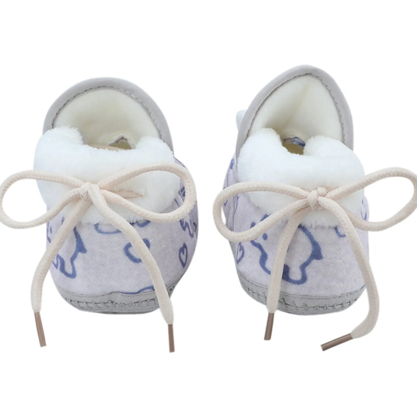 Baby Moo 3D Llama Elephant Prints Soft Slip-On Anti-Skid Plush Warm Booties - Blue