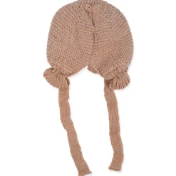 Baby Moo 3D Orange Ear With Tie Knot For Ear Cover Knitted Woolen Cap - Brown