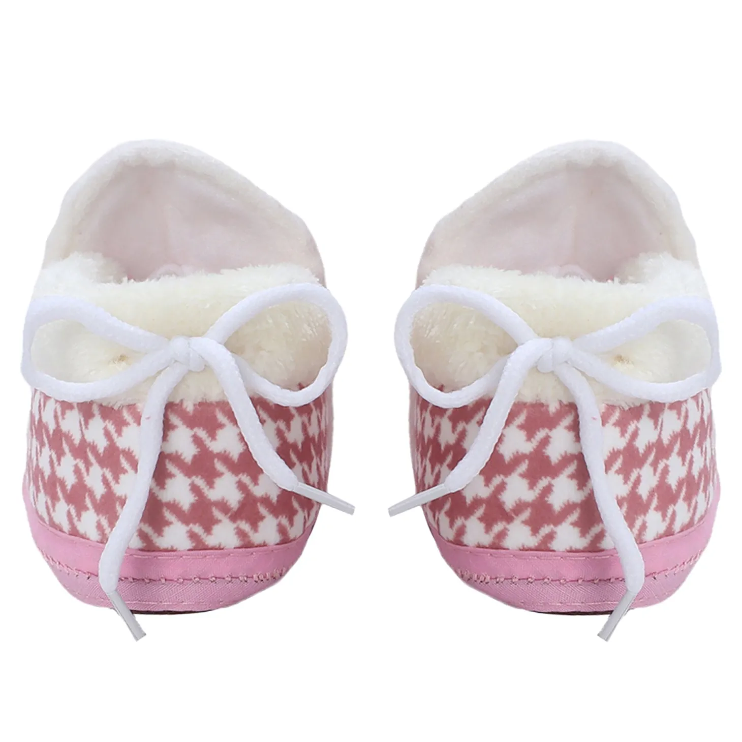 Baby Moo 3D Poodle Dog Houndstooth Soft Slip-On Anti-Skid Plush Warm Booties - Brown