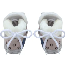 Baby Moo 3D Scout Kitty Soft Slip-On Anti-Skid Plush Warm Booties - Beige
