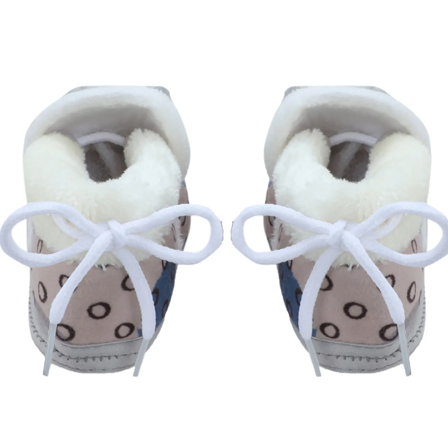 Baby Moo 3D Scout Kitty Soft Slip-On Anti-Skid Plush Warm Booties - Beige