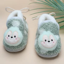 Baby Moo 3D Squirrel Soft Slip-On Anti-Skid Plush Warm Booties - Green