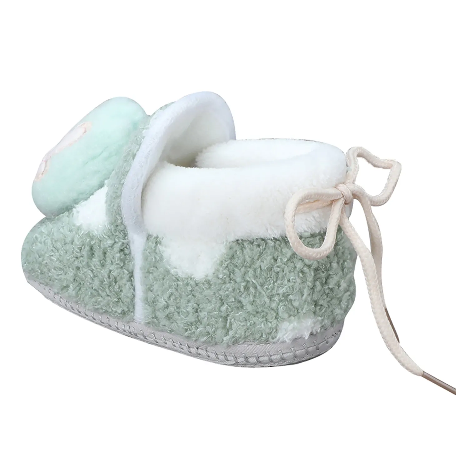 Baby Moo 3D Squirrel Soft Slip-On Anti-Skid Plush Warm Booties - Green