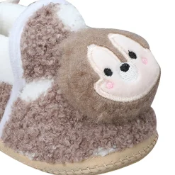 Baby Moo 3D Squirrel Soft Slip-On Anti-Skid Plush Warm Booties - Brown