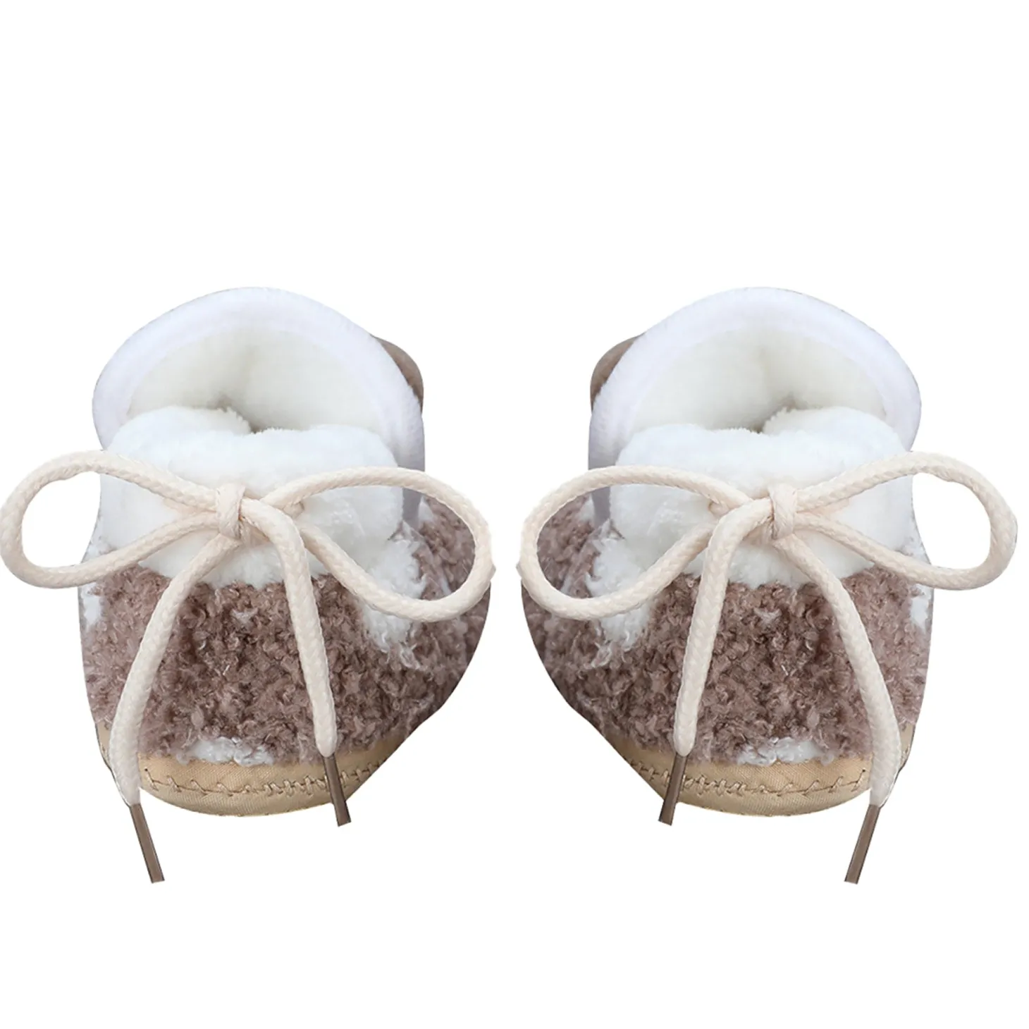 Baby Moo 3D Squirrel Soft Slip-On Anti-Skid Plush Warm Booties - Brown