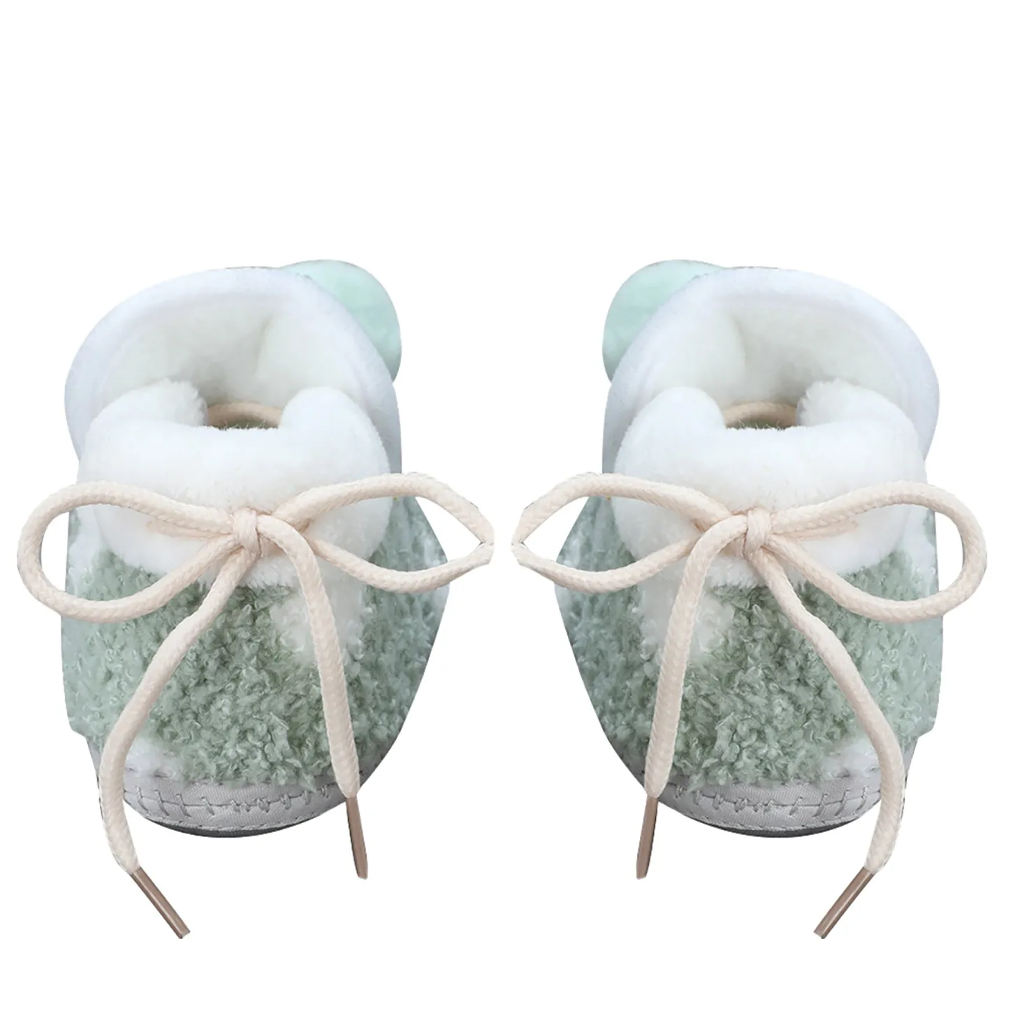 Baby Moo 3D Squirrel Soft Slip-On Anti-Skid Plush Warm Booties - Green