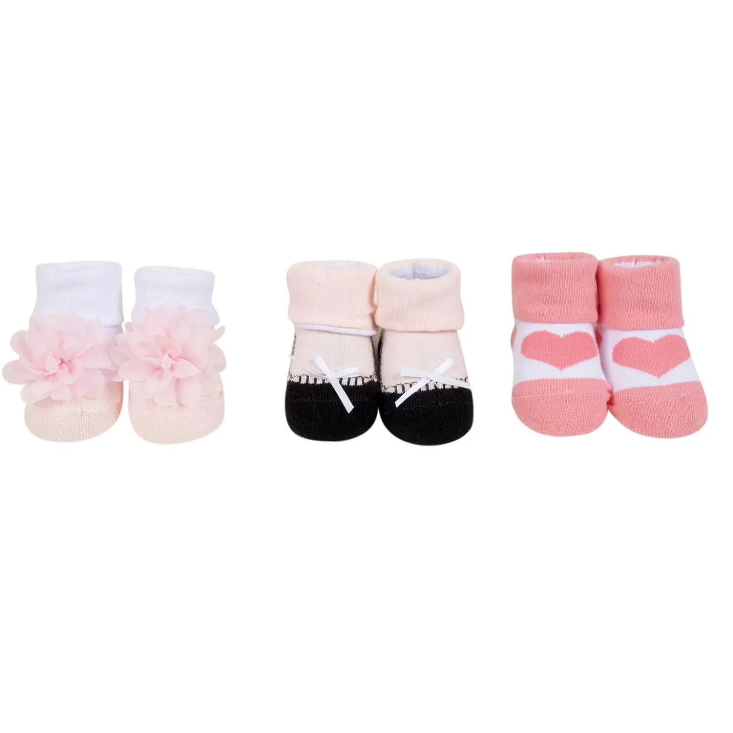 Baby Moo Daddy's Heart Infant Girl 6-Piece Gift Hairband And Socks Set - Pink
