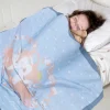 Baby Moo Deers In Love All Season Medium Muslin Blanket - Blue