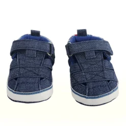 Baby Moo Denim Blue Velcro Booties