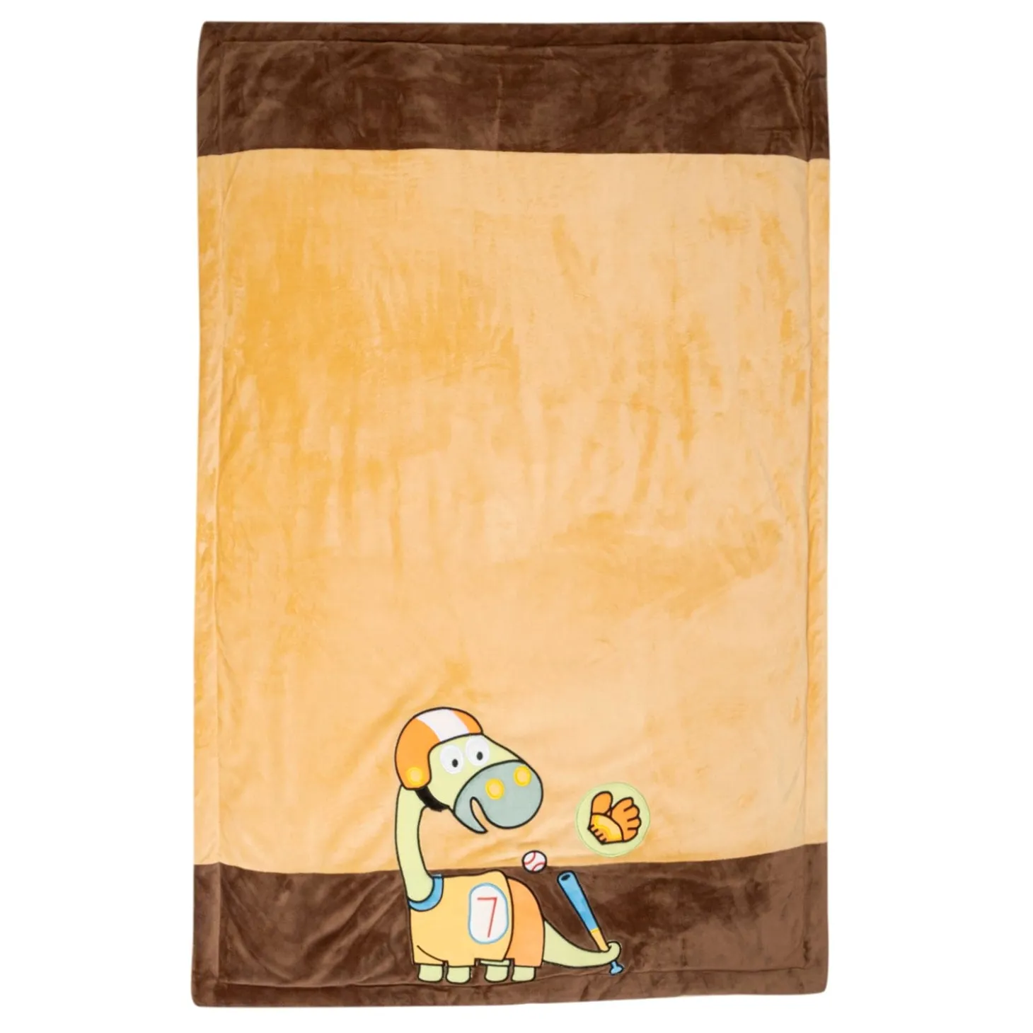 Baby Moo Dino Plush Cotton All Season Nursery Blanket - Brown