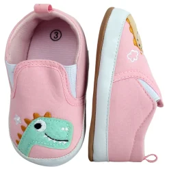 Baby Moo Dinosaur Pink Slip-On Booties