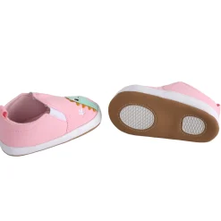 Baby Moo Dinosaur Pink Slip-On Booties