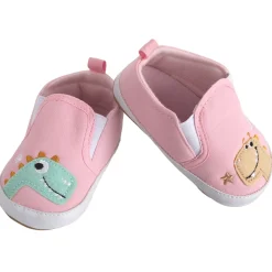 Baby Moo Dinosaur Pink Slip-On Booties