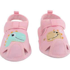 Baby Moo Dinosaur Pink Velcro Booties