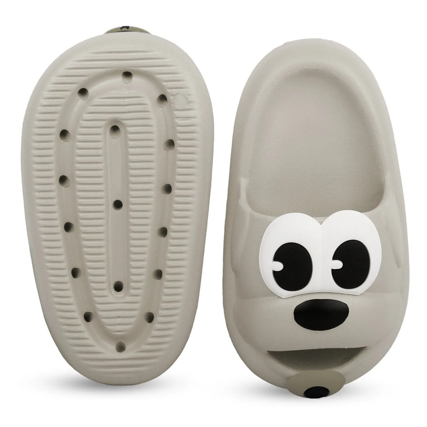 Baby Moo Dog Waterproof Soft Slippers Anti-Skid Sliders - Grey