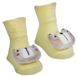 Baby Moo Doggy Cotton Anti-Skid 3D Socks - Yellow