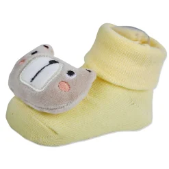Baby Moo Doggy Cotton Anti-Skid 3D Socks - Yellow